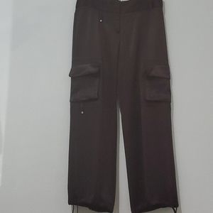 BCBG black straight leg evening cargo pants